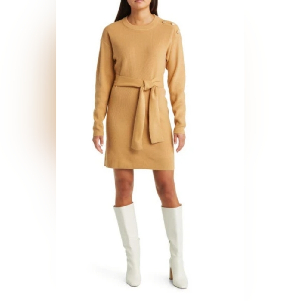 Chandler Henry‎ belted sweater dress large